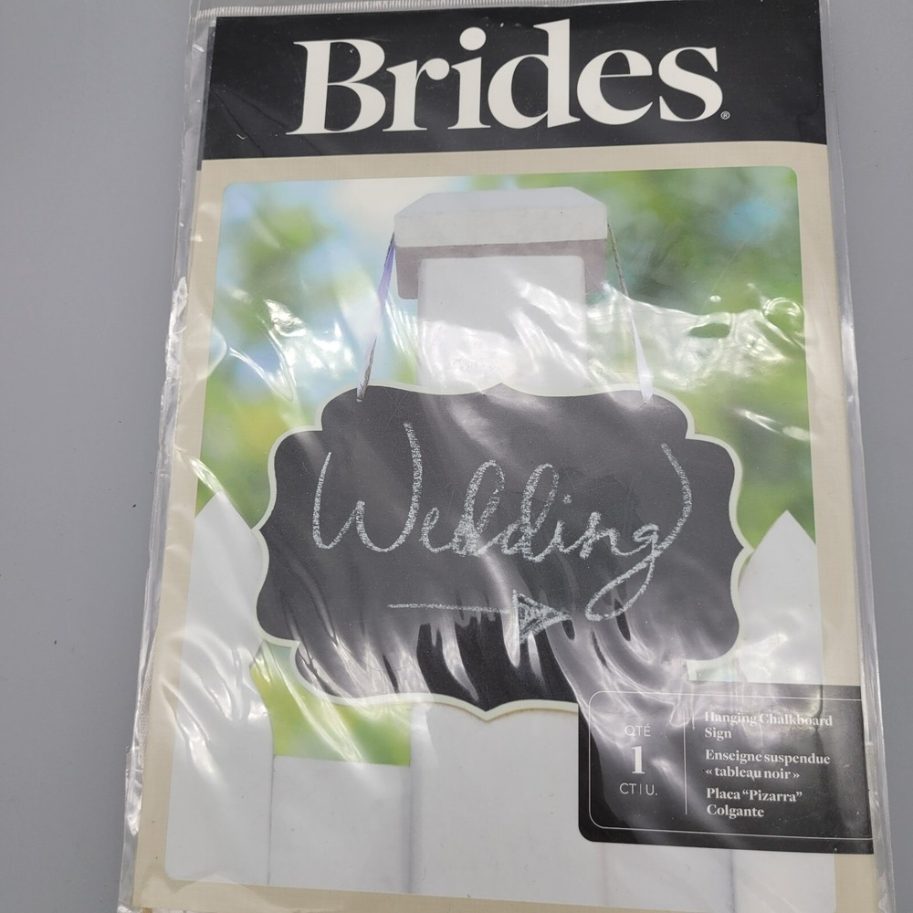 Brides Wood Hanging Chalkboard Signs Lot of 4 Pkgs 10"x7" - Picture 2 of 5